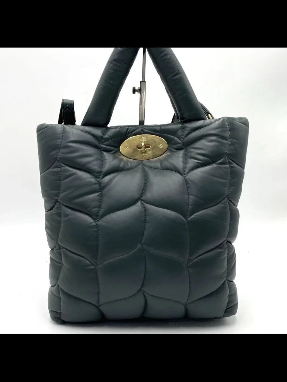 Mulberry Black Quilted Leather Tote with Gold Hardware